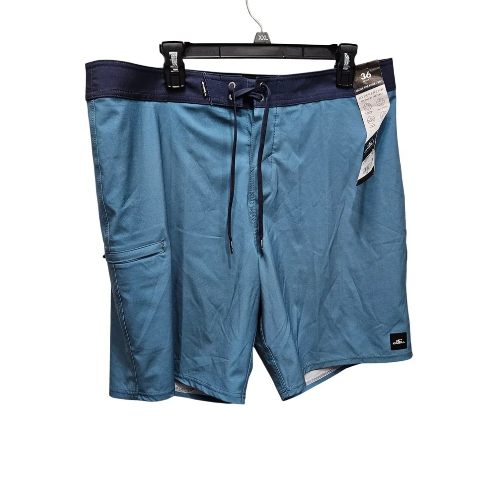 O'Neill Board Shorts Mens 36 Blue Hyperfreak Stretch Swim Trunks Surf Beachwear